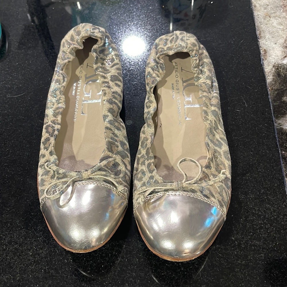 AGL gold leopard flats